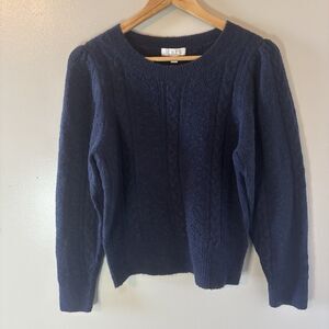 J. Crew Wool Alpaca Blend Blue Sweater Womens Long Sleeve Pullover Sz Medium